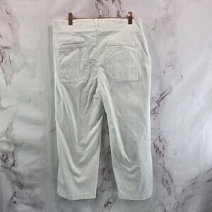 Anthropologie Pants Womens 4 White High Rise Crop Capri Trouser Stretch Maeve